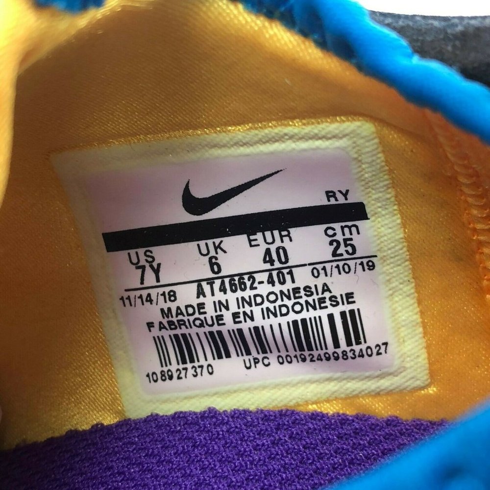 Nike Flex Runner Sneakers AT4662-401 Blue/Yellow - Picture 2 of 11